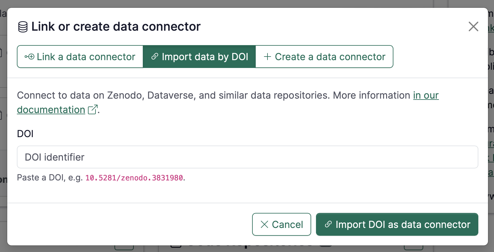 DOI Data connectors